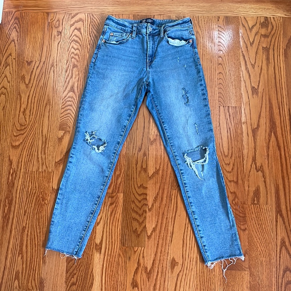 Womens GAP Denim Ripped Knee Jeans